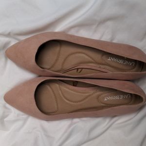 Lane Bryant Dusty Rose VEGAN SUEDE Flats Size 11W ( Wide Width )